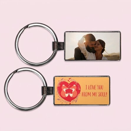 Personalised keyring with a photo and text - Vulpite