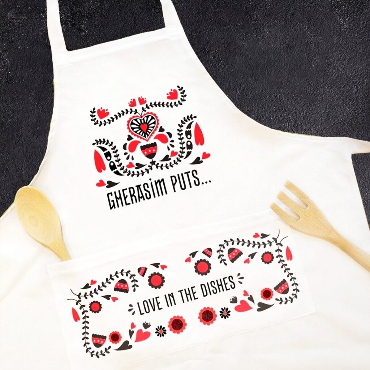 Personalised sort with text - Love in food