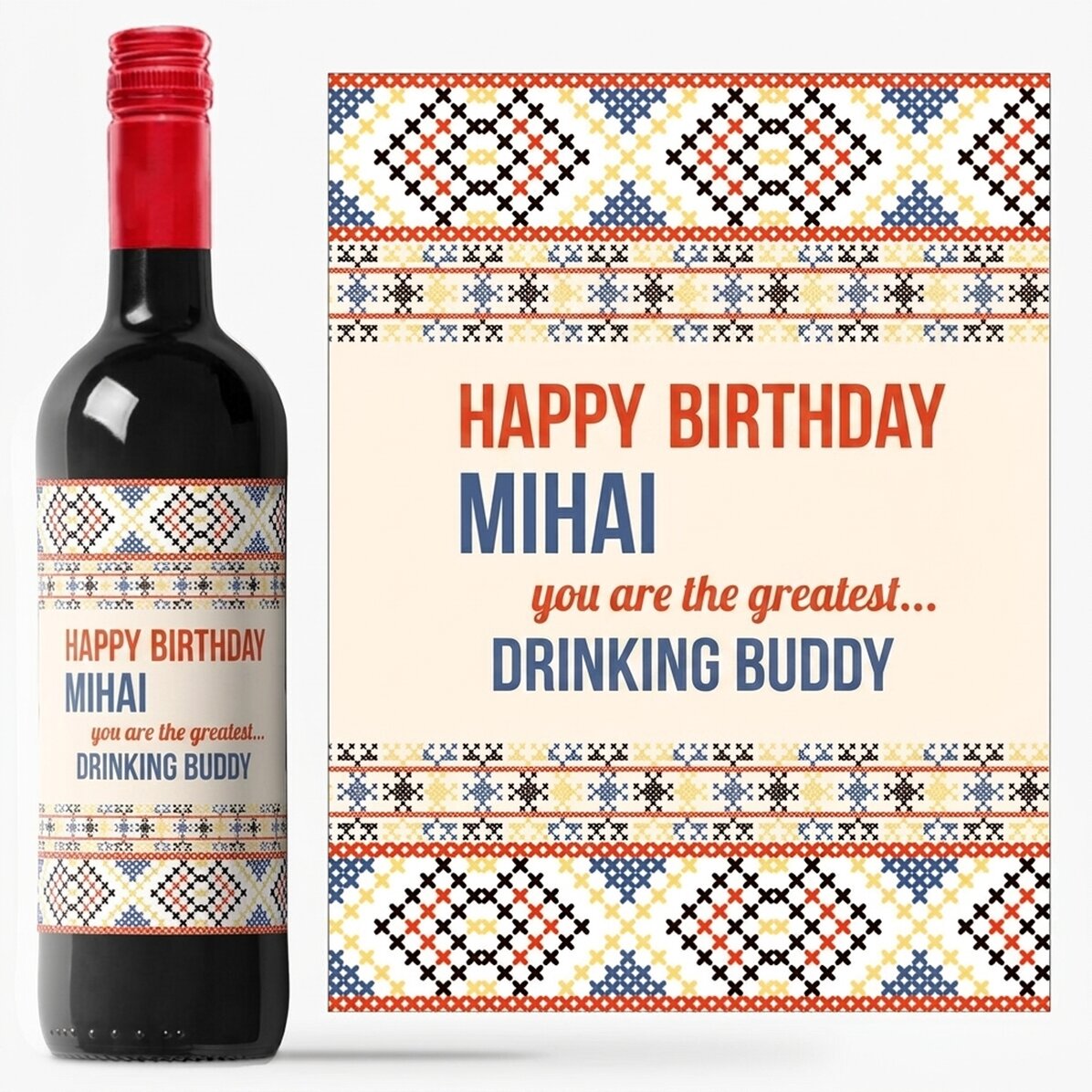 Personalised wine with text - Traditional Model