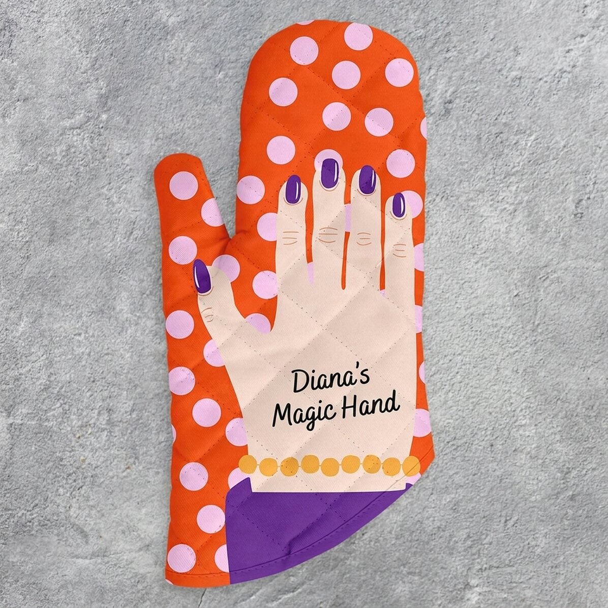Personalised oven glove with text - Hand model