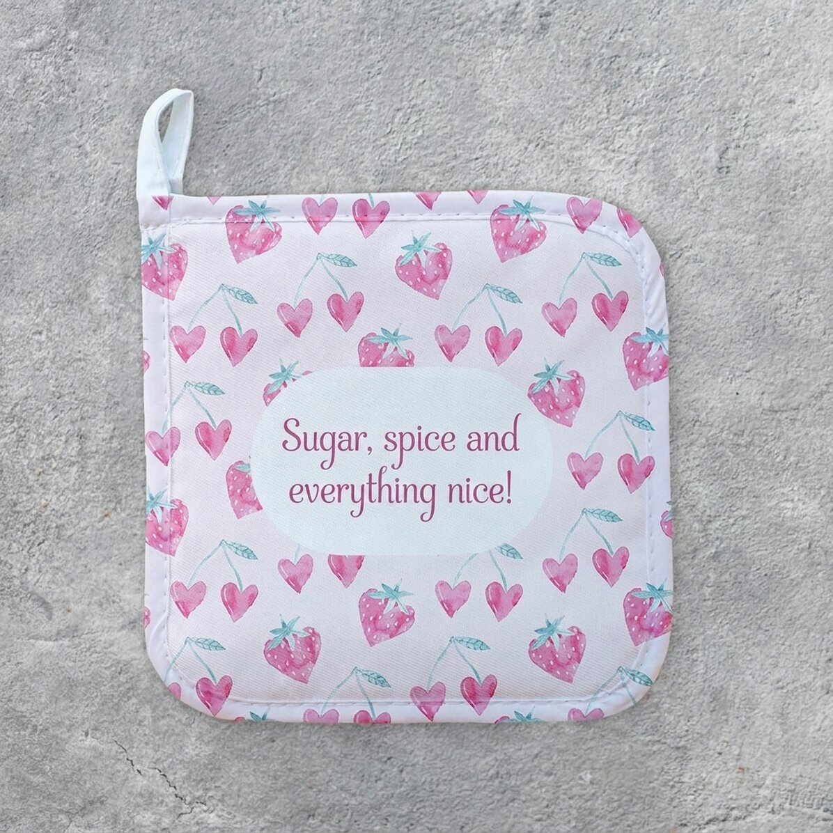 Personalised hot pot holder with text - Sweet