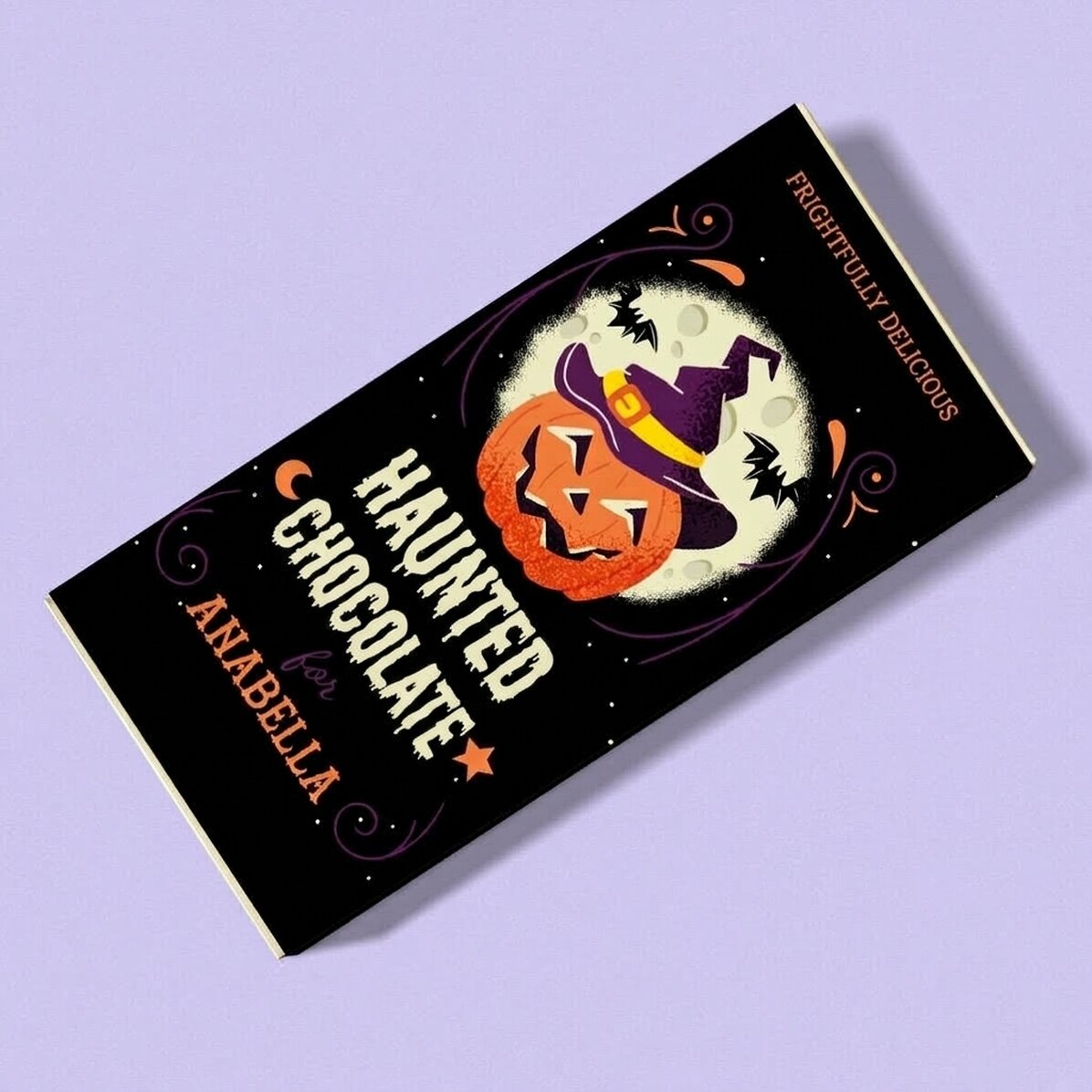 Personalised chocolate with text for Halloween - Haunted chocolate