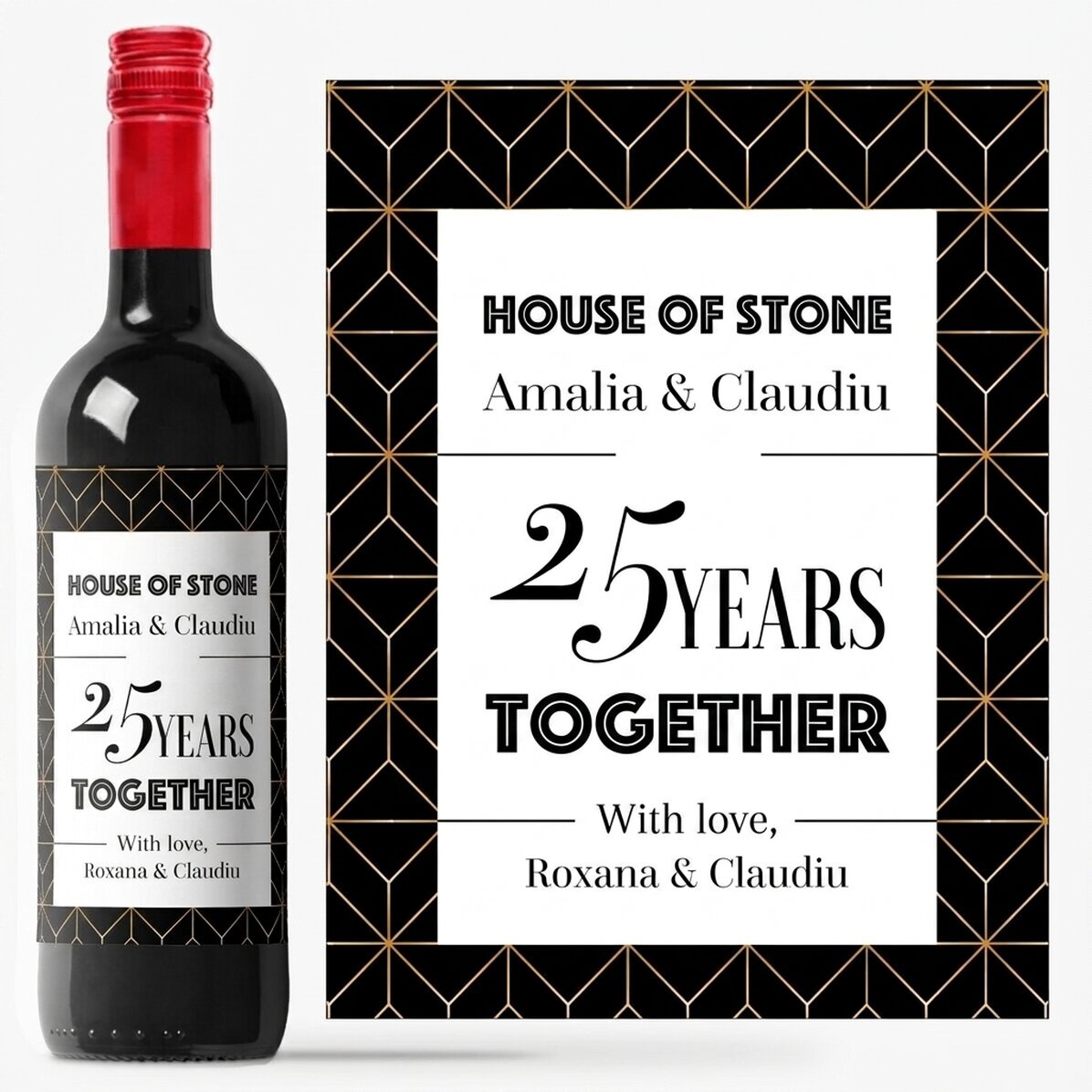 Personalised wine with text - Anniversary