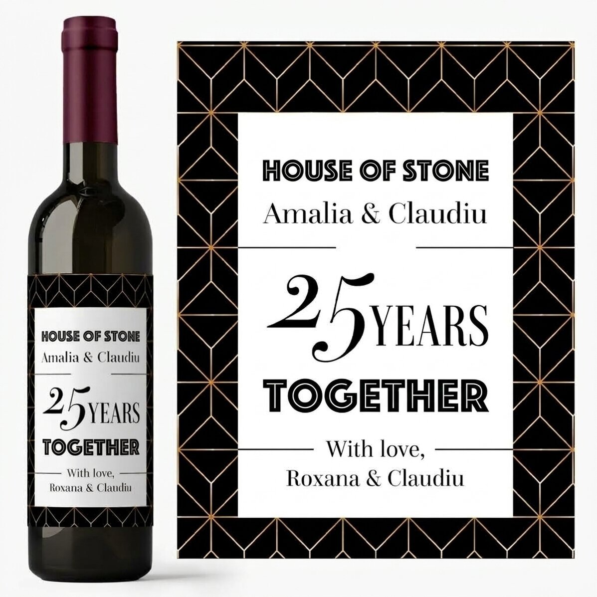 Personalised wine with text - Anniversary