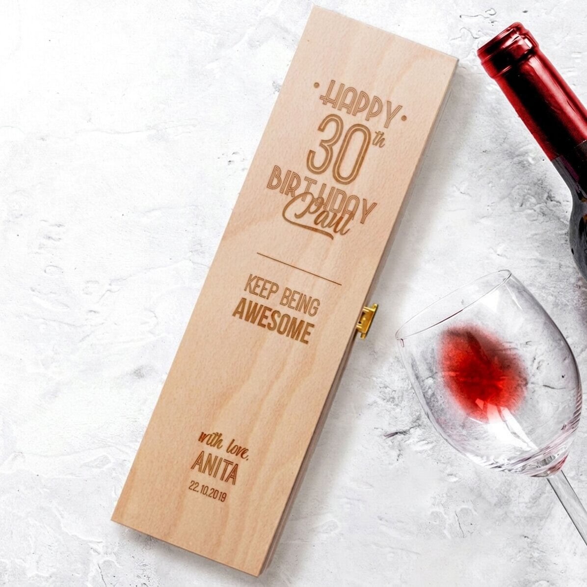 Personalised wine box - Birthday message