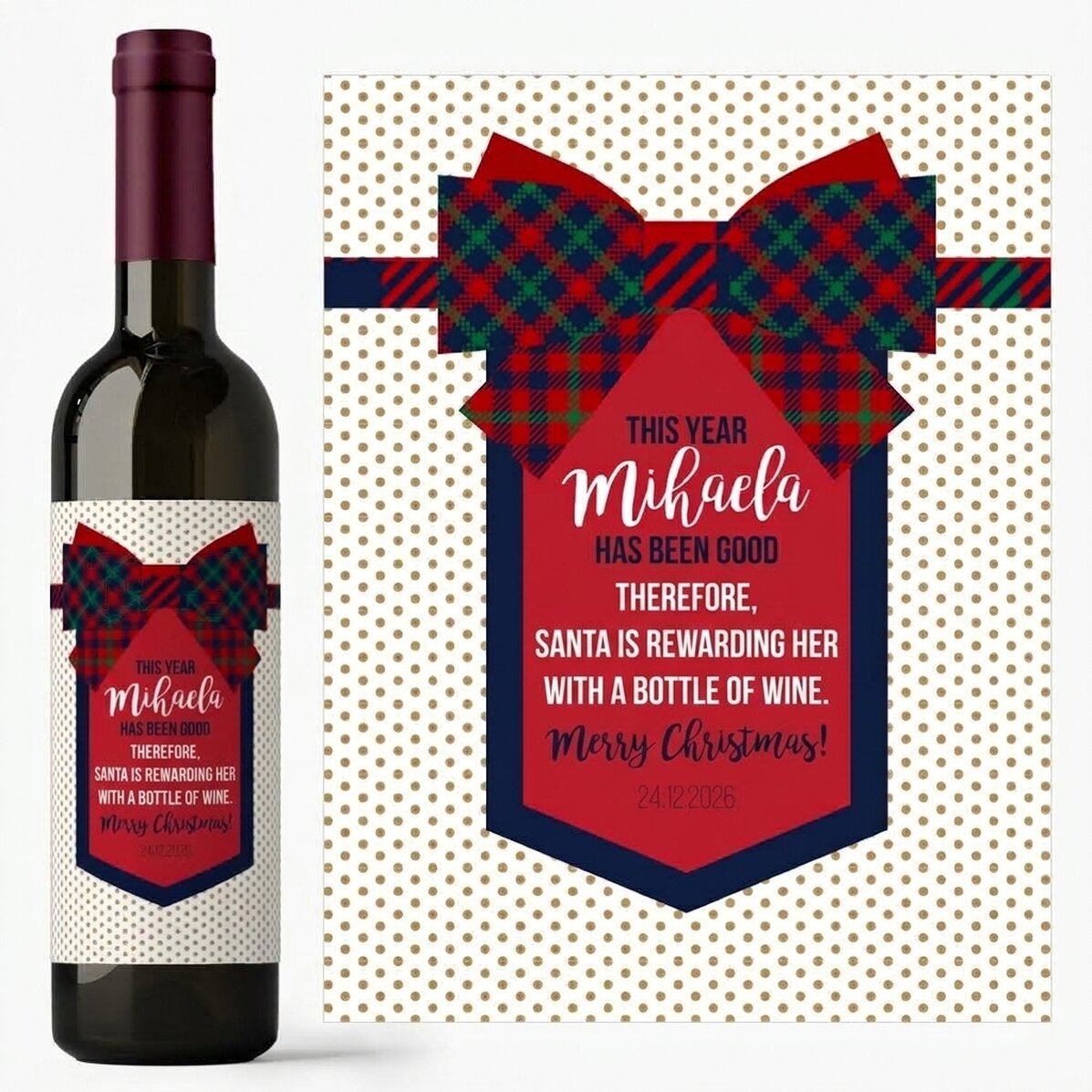 Personalised wine with text - Fundita