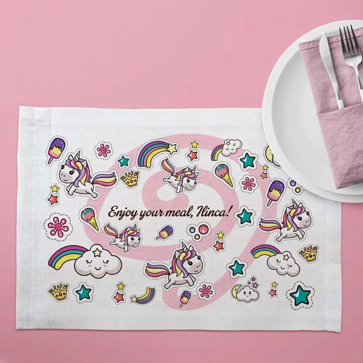 Personalised plate holder - unicorn design