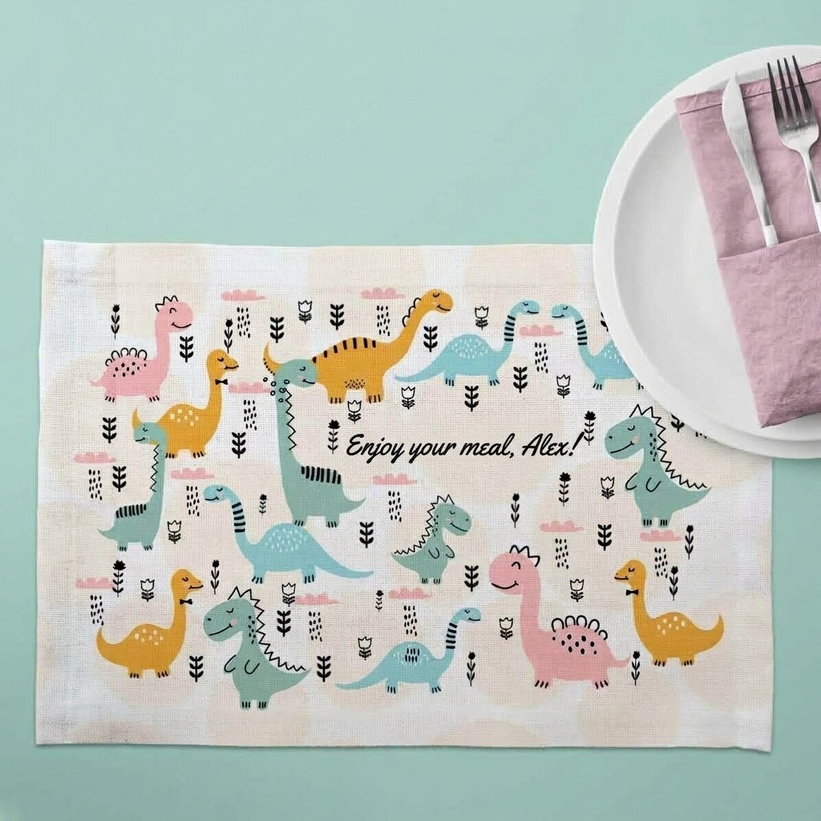 Personalised plate holder - Dino model