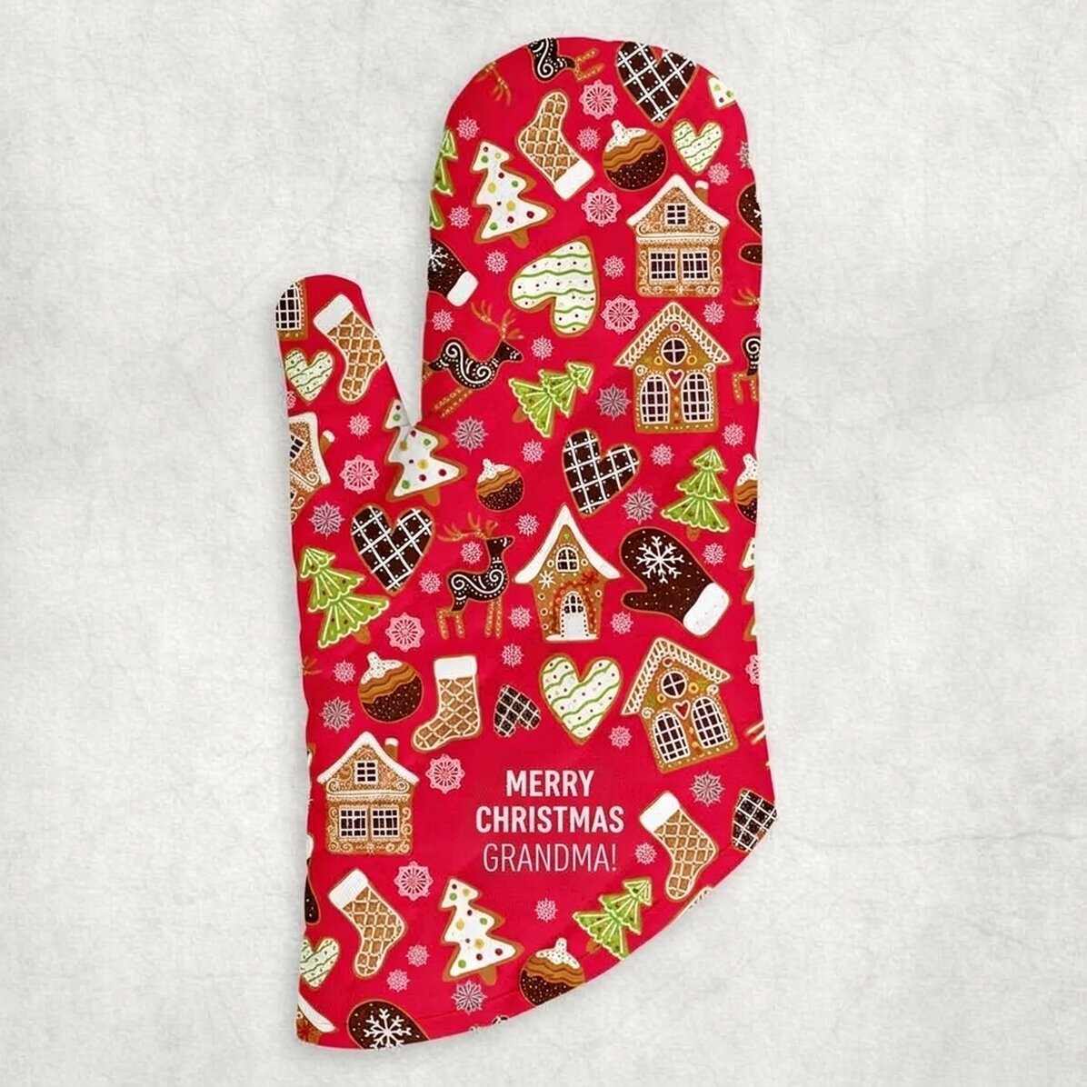 Personalised oven glove with text - Gingerbread