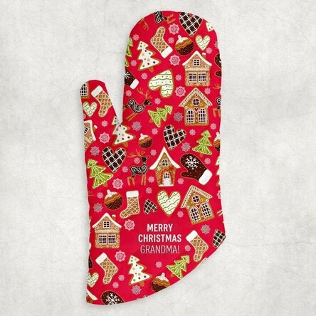 Personalised oven glove with text - Gingerbread