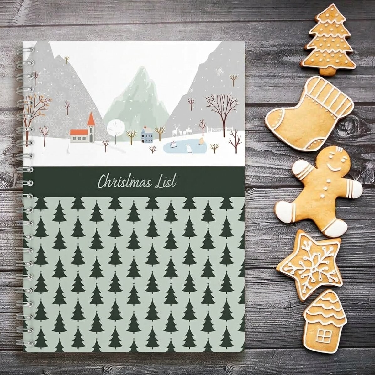 Personalised notebook with text - Christmas list