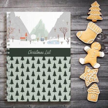 Personalised notebook with text - Christmas list