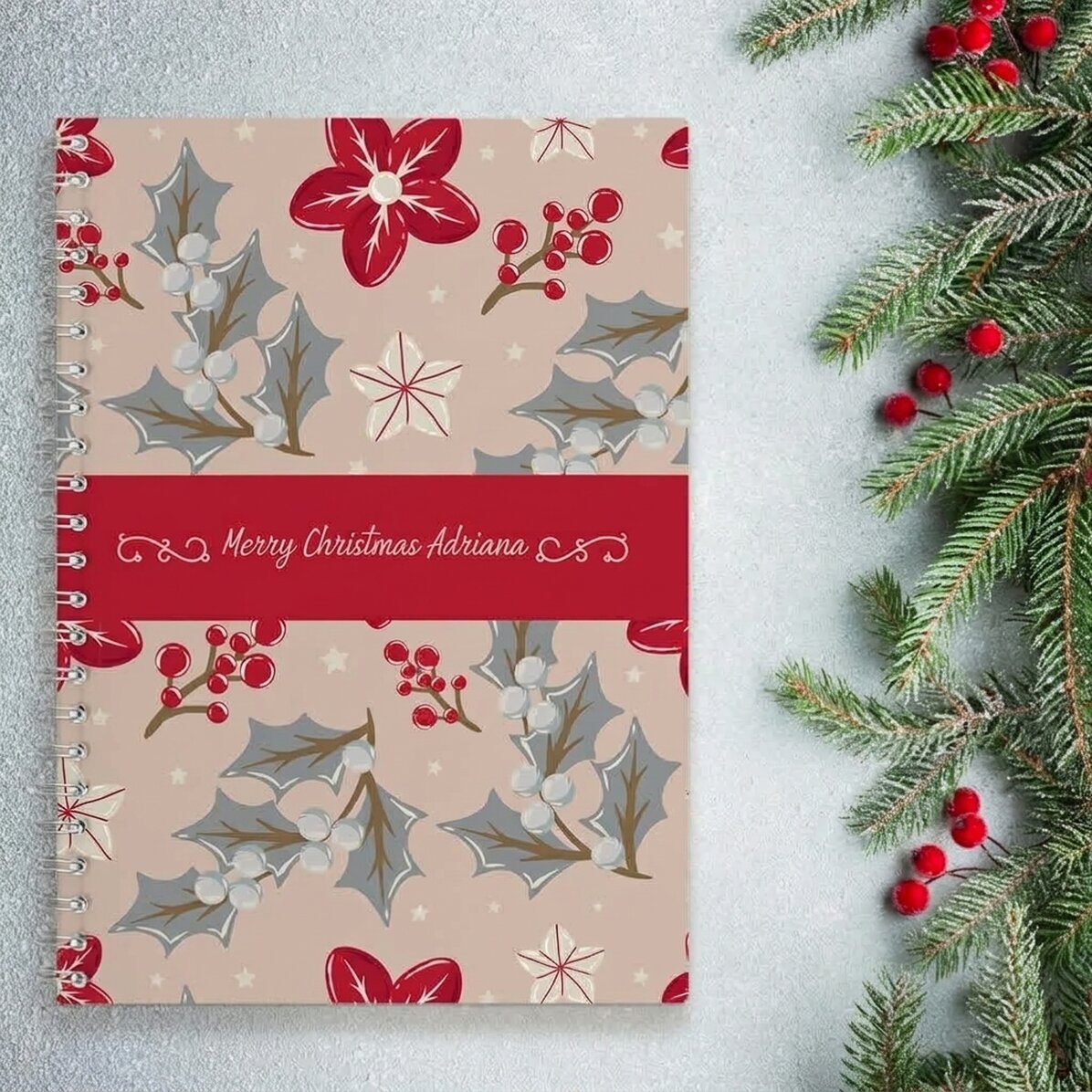 Personalised notebook with text - Christmas