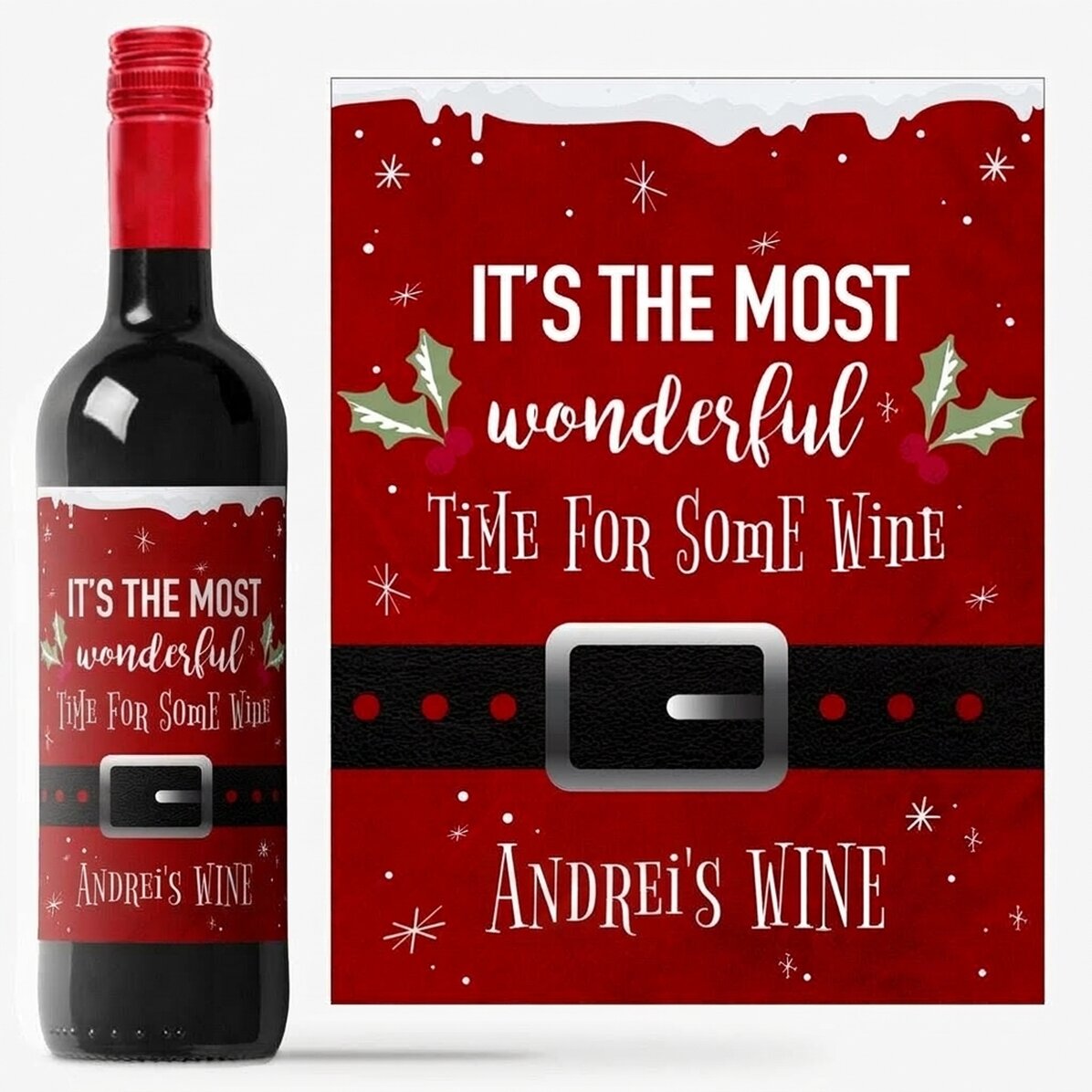 Personalised wine with text - Most wonderful time