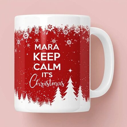 Personalised mug with text - Keep calm for Christmas