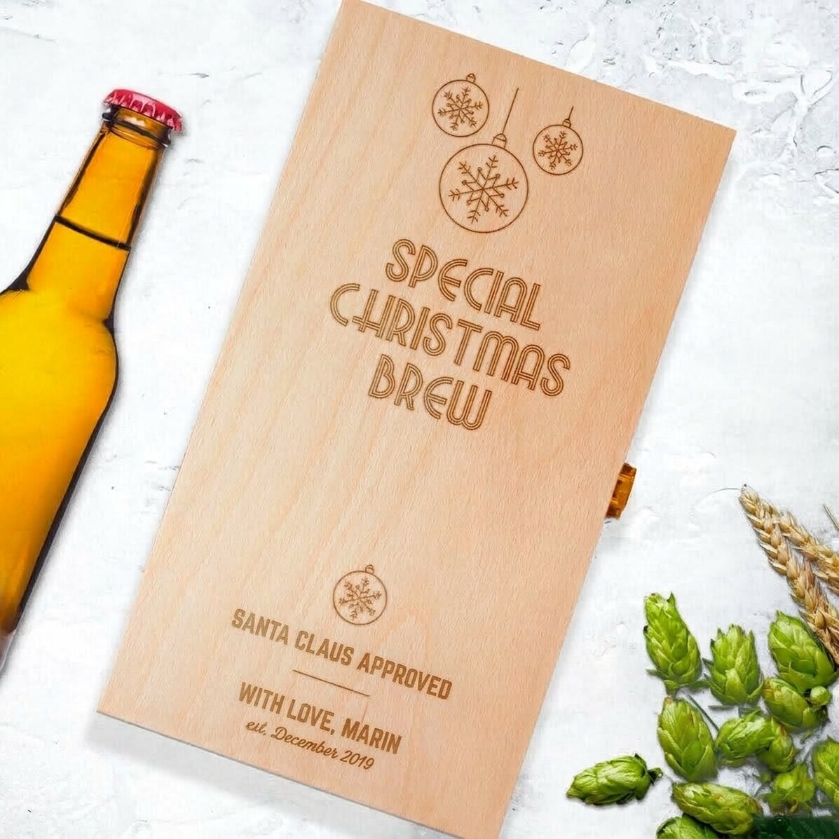 Personalised beer box for three bottles - Special Christmas Brew
