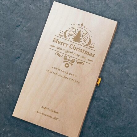 Personalised beer box for three bottles - Christmas model