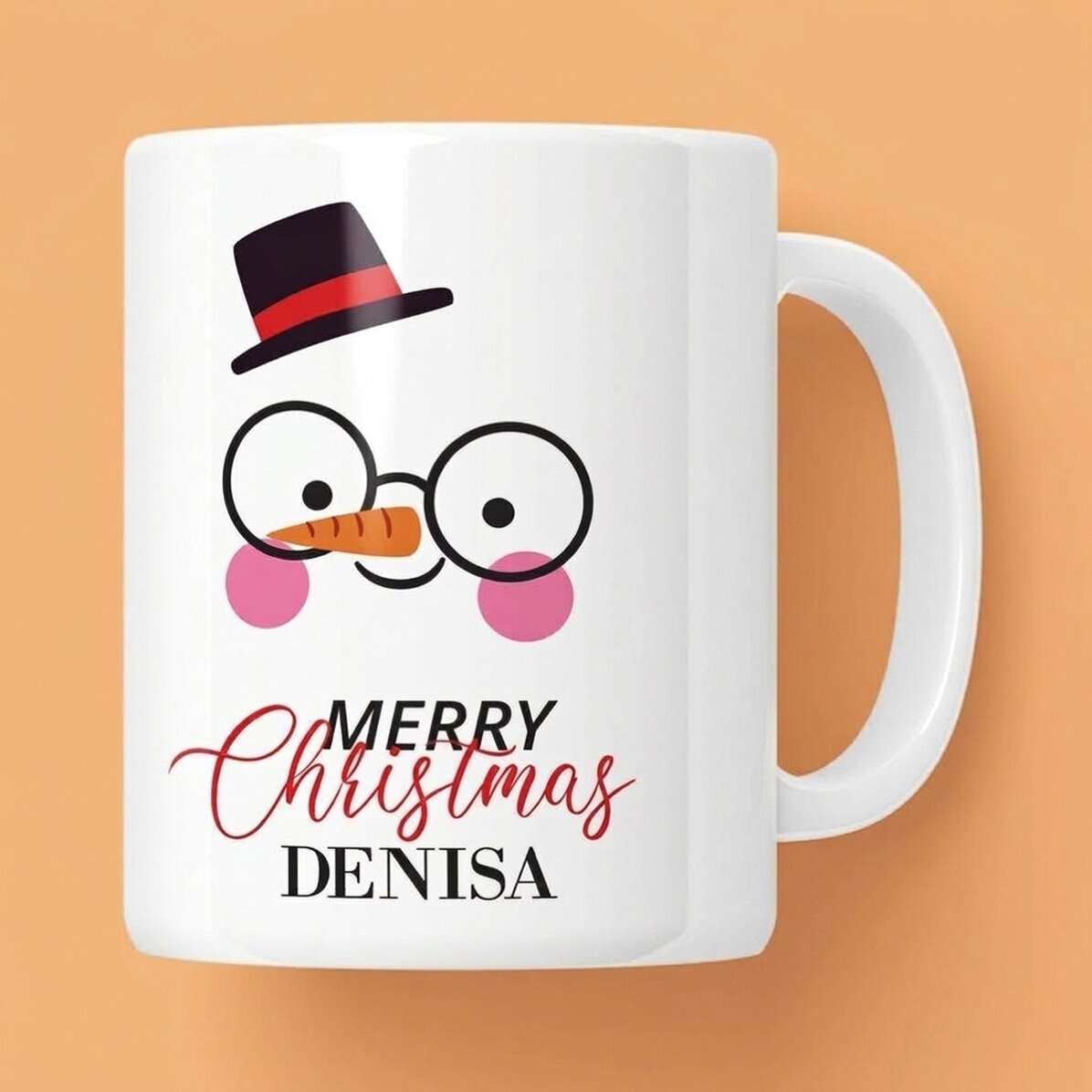 Personalised mug with text - Snowman