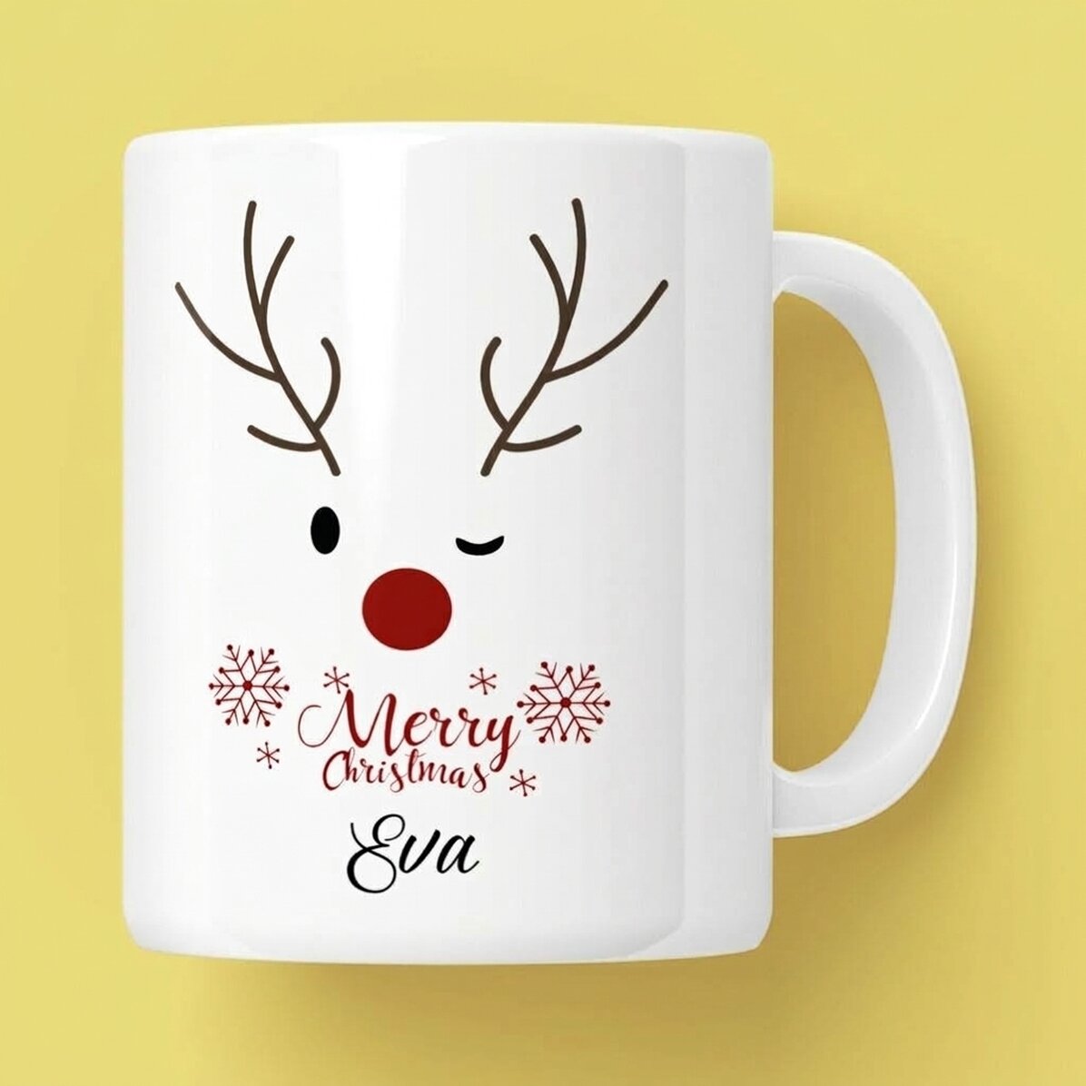 Personalised mug with text - Reindeer