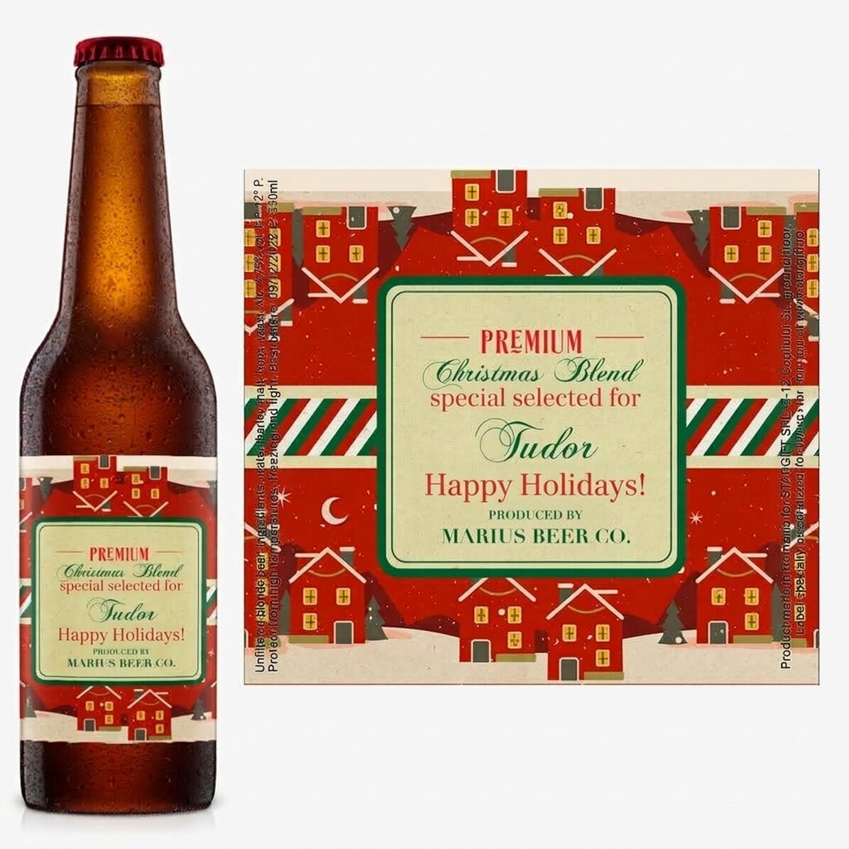 Personalised beer with text - Vintage Christmas Blend