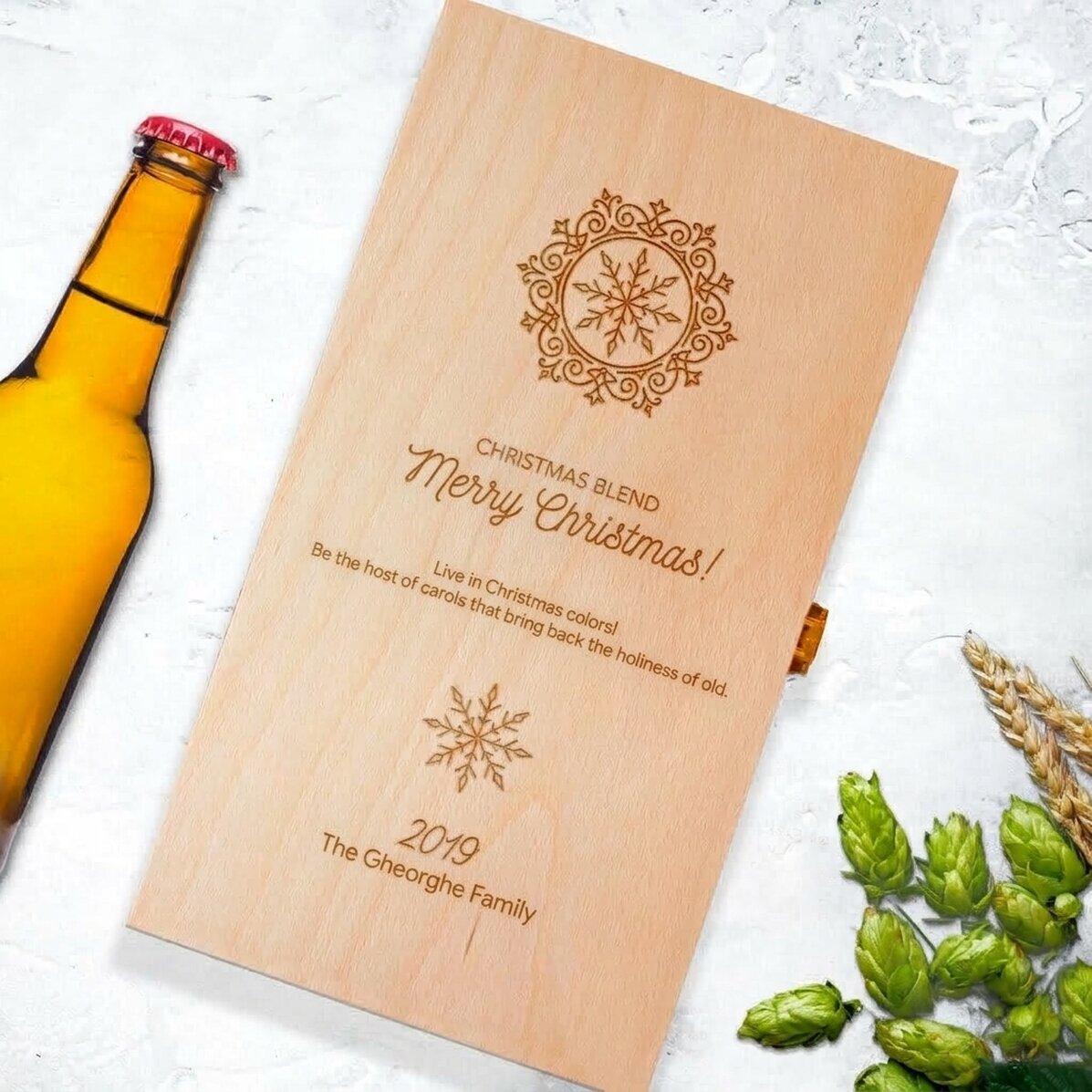 Personalised beer box for three bottles - Christmas Blend