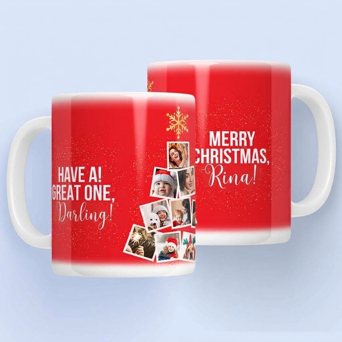 Personalised mug with 10 photos and text - Christmas Memories