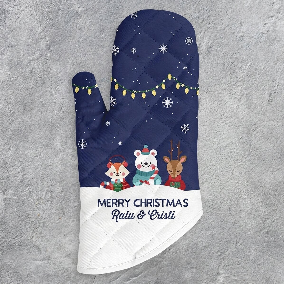 Personalised oven glove with text - Christmas Night