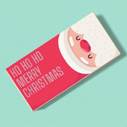 Personalised chocolate with text for Christmas - Ho Ho Ho