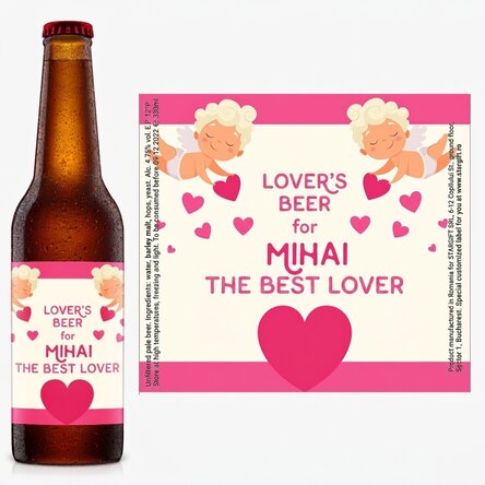 Personalised beer with text - Cupid
