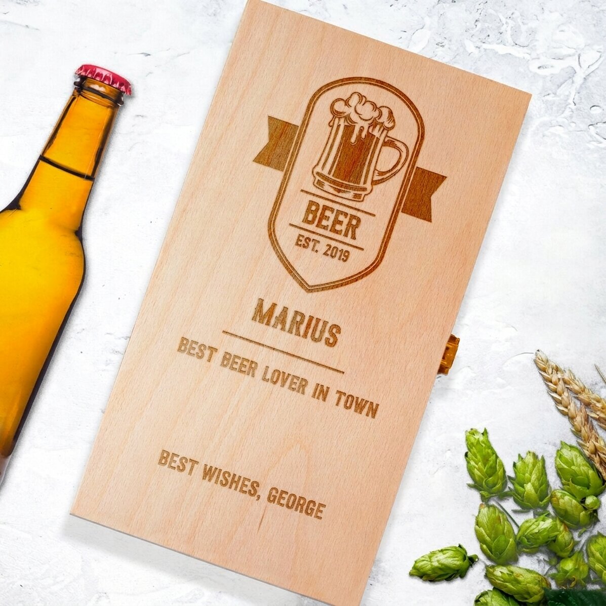Personalised beer box for three bottles - Best Beer Drinker