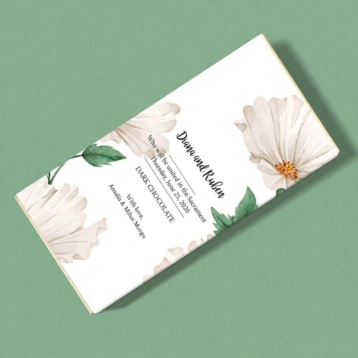 Personalised chocolate with text - Delicate