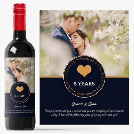 Personalised wine with photo and text - Moments