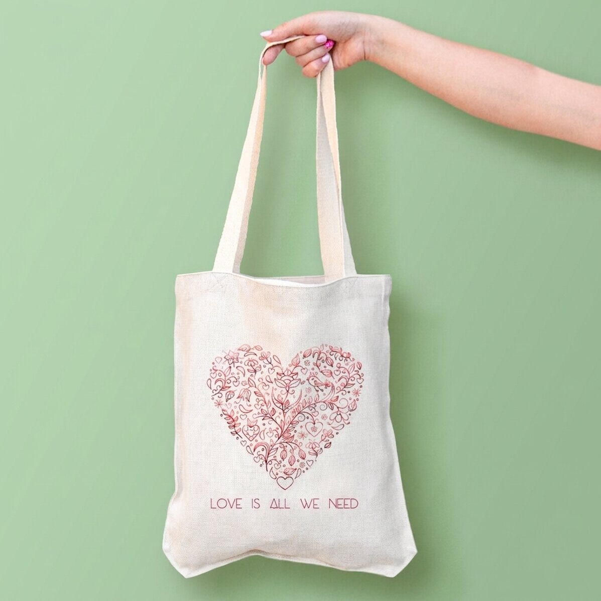 Personalised bag with text - Love is all we need