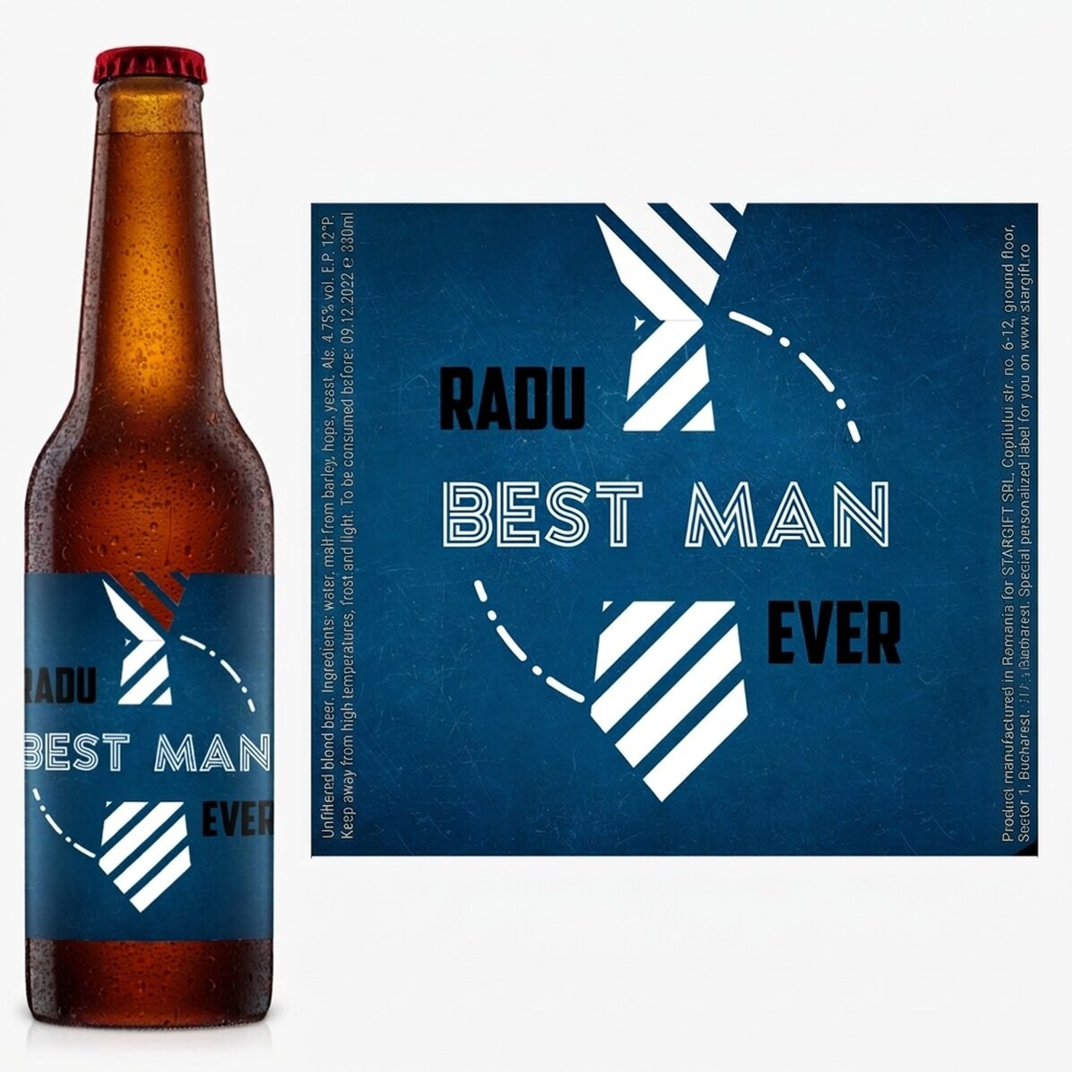 Personalised beer with text - Best man