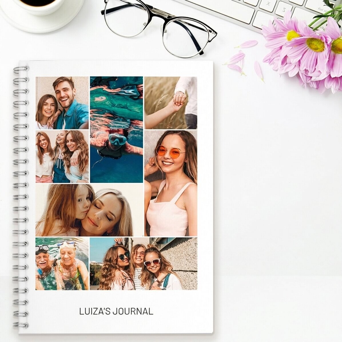 Personalised notebook with 8 photos and text - Best friends