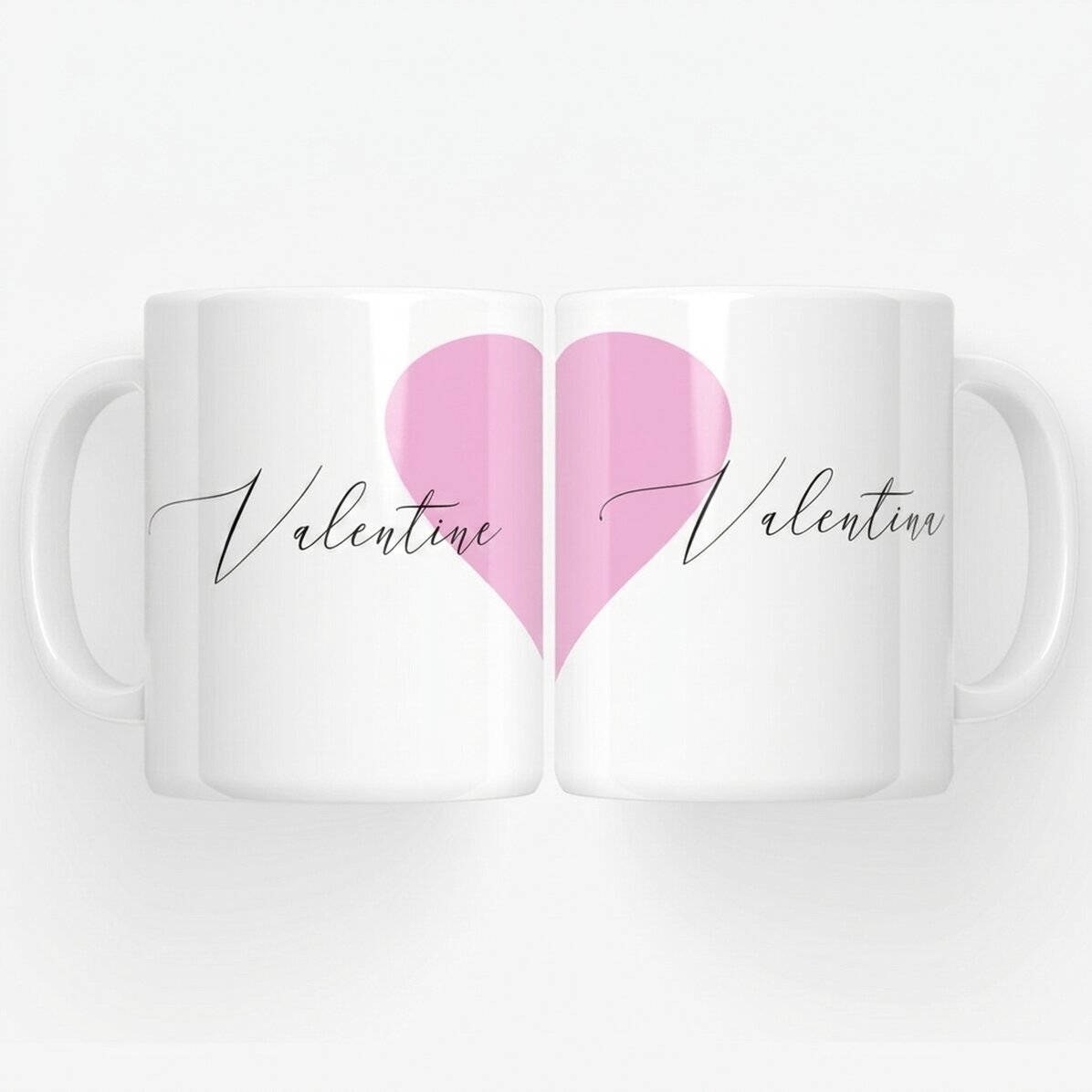 Mugs for couples with text - heart model