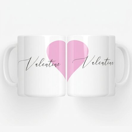 Mugs for couples with text - heart model