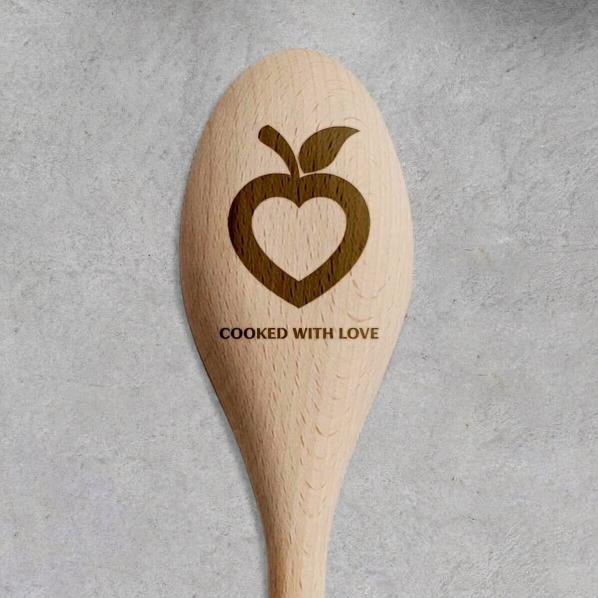 Personalised wooden spoon - Cooked with love