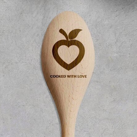 Personalised wooden spoon - Cooked with love