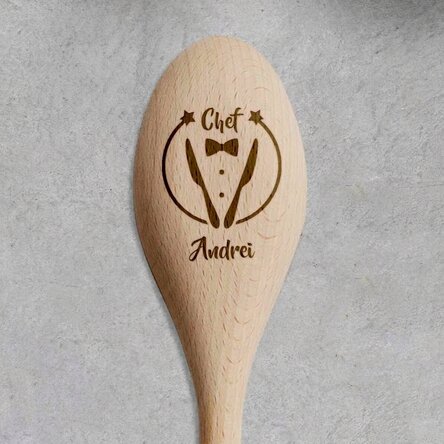 Personalised wooden spoon - Chef cook