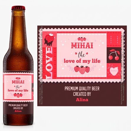Personalised beer with text - Valentine