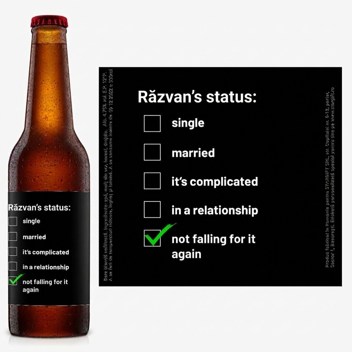 Personalised beer with text - Single