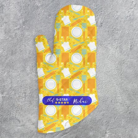 Personalised oven glove with text - 5-star chef