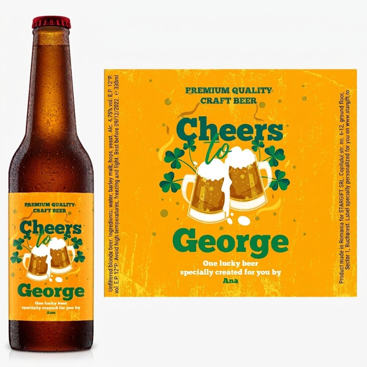 Personalised beer with text - Cheers to...
