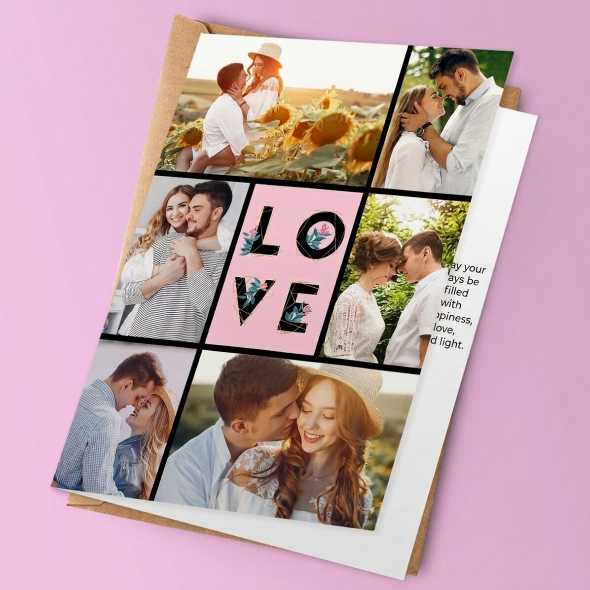Personalised greeting card with photos - Love