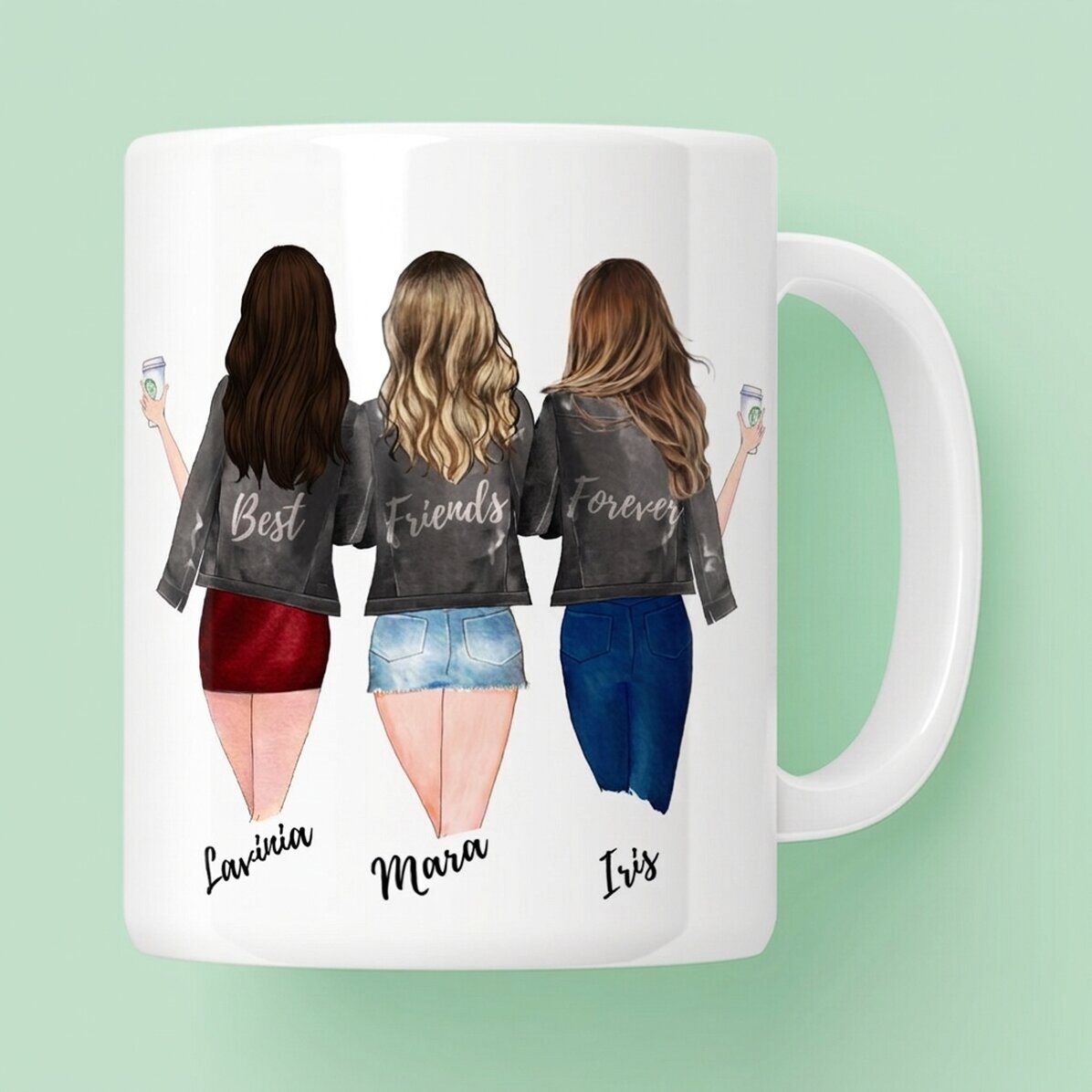 Personalised mug with text - 3 Best friends