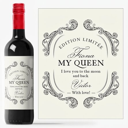 Personalised wine with text - Antique