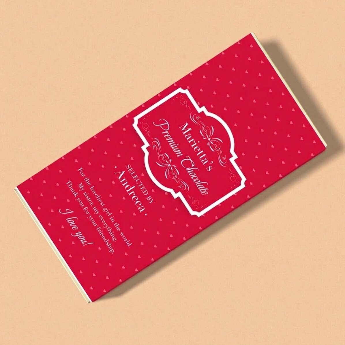Personalised chocolate with text - French
