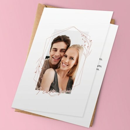 Personalised greeting card with photo - I love you!