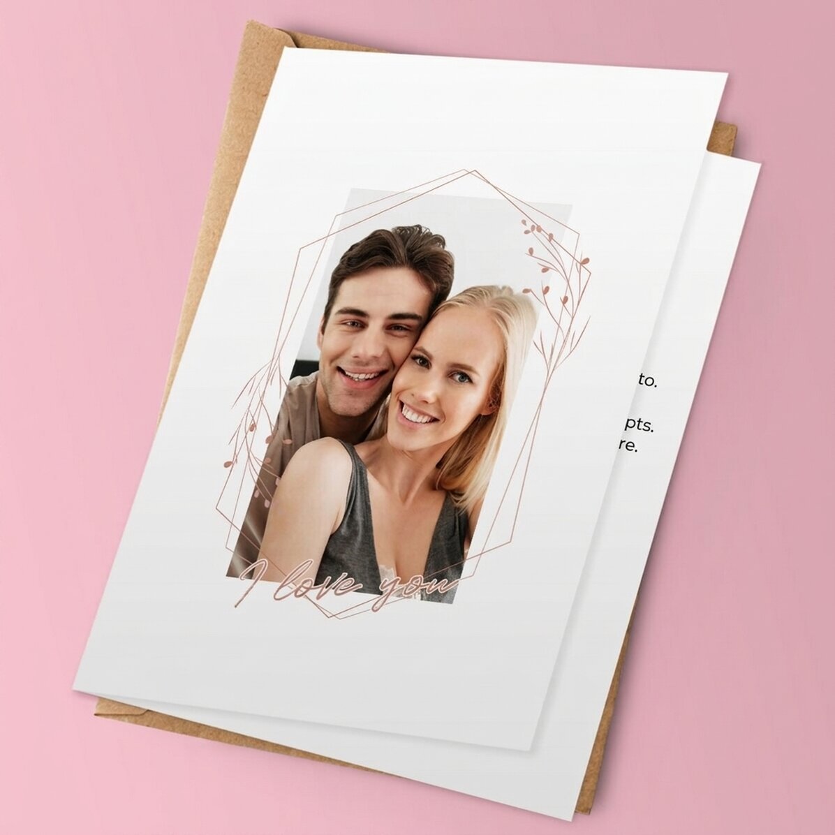 Personalised greeting card with photo - I love you!